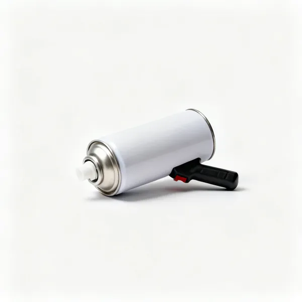 An inverted line marking spray paint can