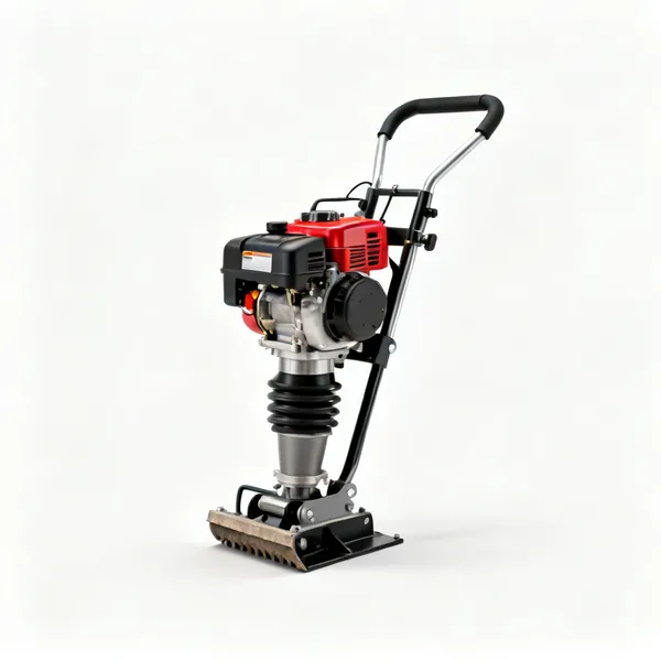 A petrol trench rammer compactor