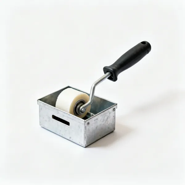 A drywall taping banjo, a flat metal box with a tape reel and a slot outlet
