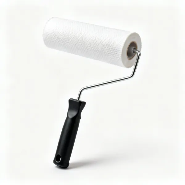 Self adhesive mesh tape: A roll of white self adhesive fibreglass mesh drywall tape