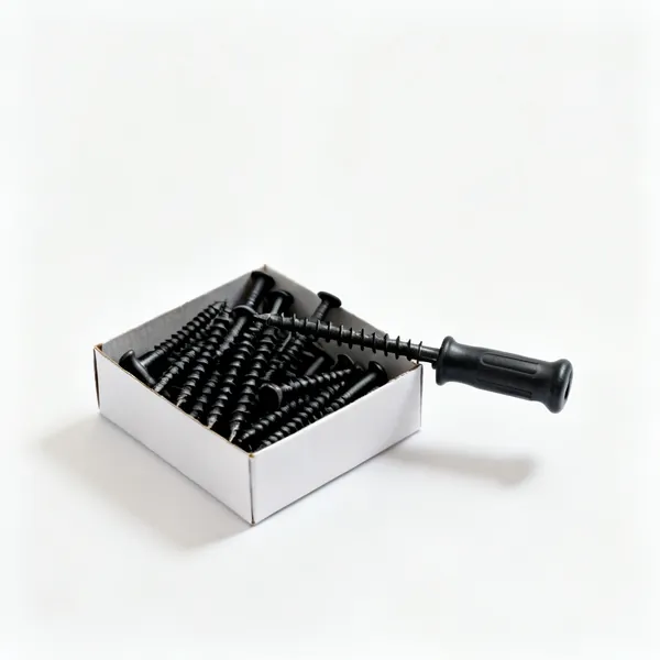 A box of black drywall screws