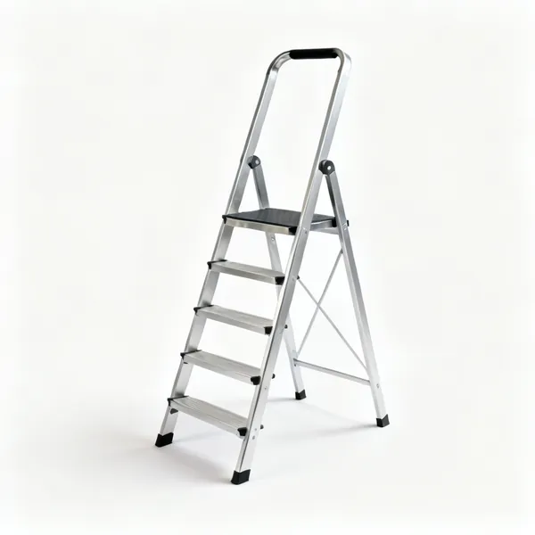 An aluminium platform step ladder