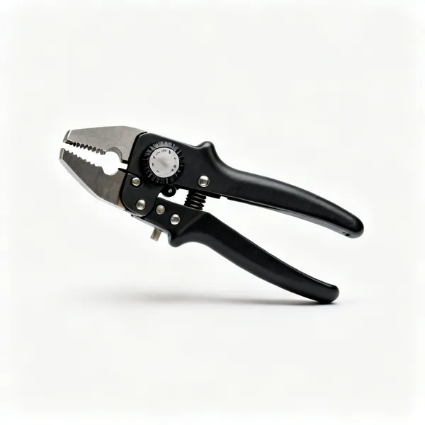 Self adjusting crimper: A self adjusting crimping tool with a wide jaw and an adjustment dial