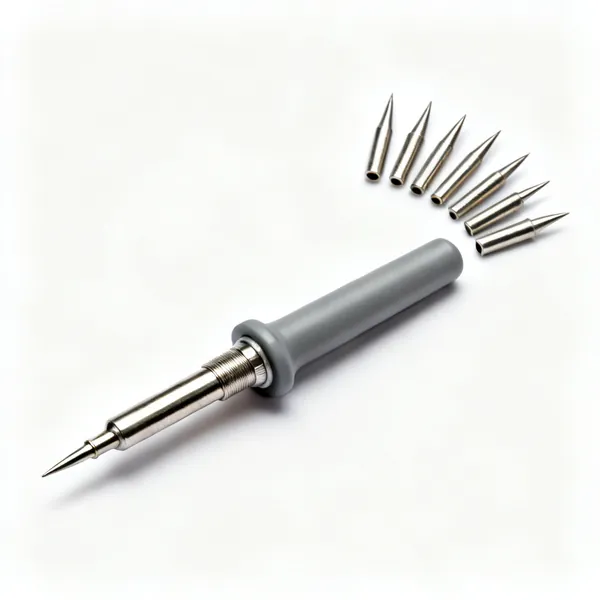 Conical tip: A set of fine conical soldering iron tips of different sizes