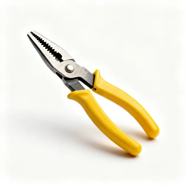 A pair of wire strippers with graduated notches and yellow handles