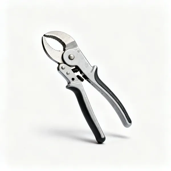 A pair of cable cutters with curved shear jaws
