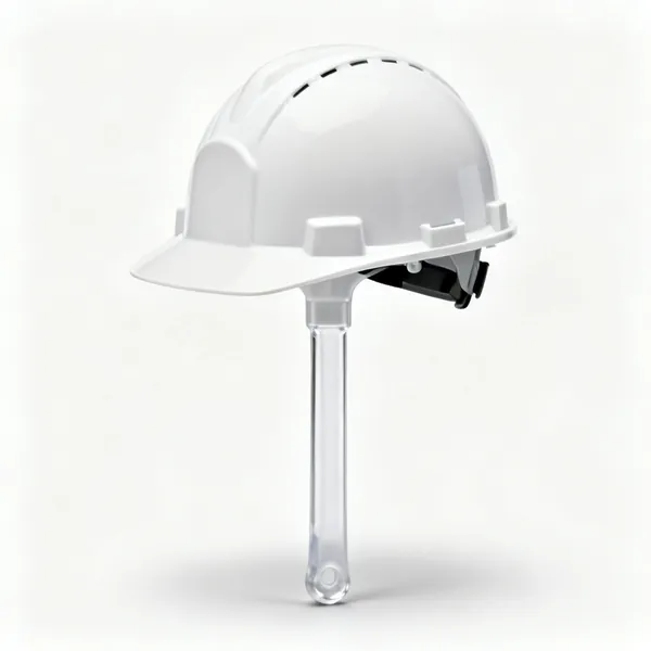 A white non conductive hard hat