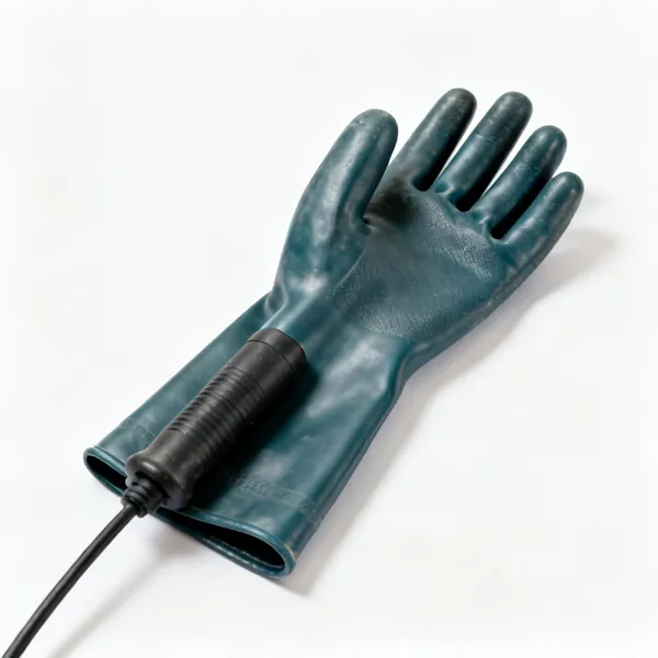 Insulated gloves: A pair of rubber insulated electrical gloves