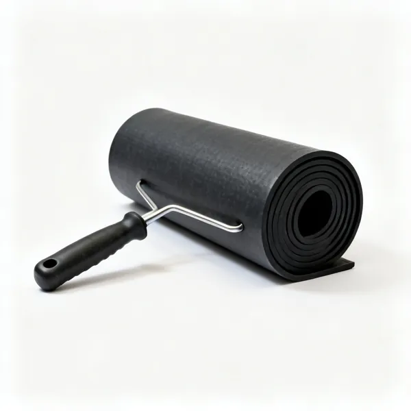 A rolled rubber electrical insulating mat