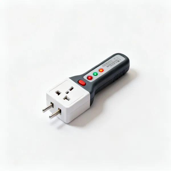 A plug in socket tester with indicator lights