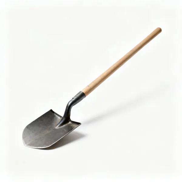 A dutch hoe with a flat open push blade on a long handle