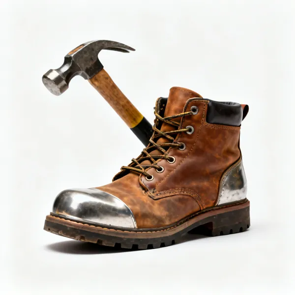 Steel toe boots: A pair of steel toe capped work boots