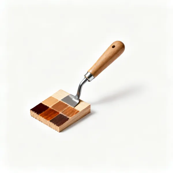 Test offcuts: Wood offcuts showing several stain samples