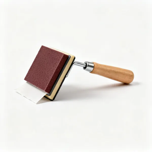Sanding blocks: A rubber sanding block with paper