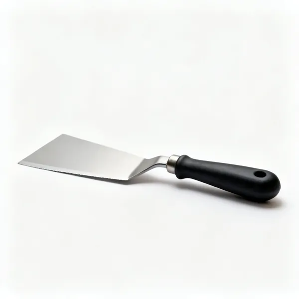 A paint scraper with a stiff blade