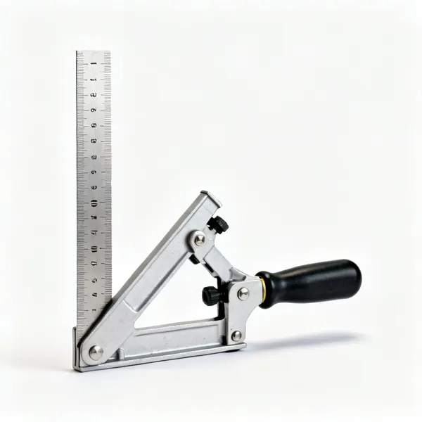 A combination square with a steel rule