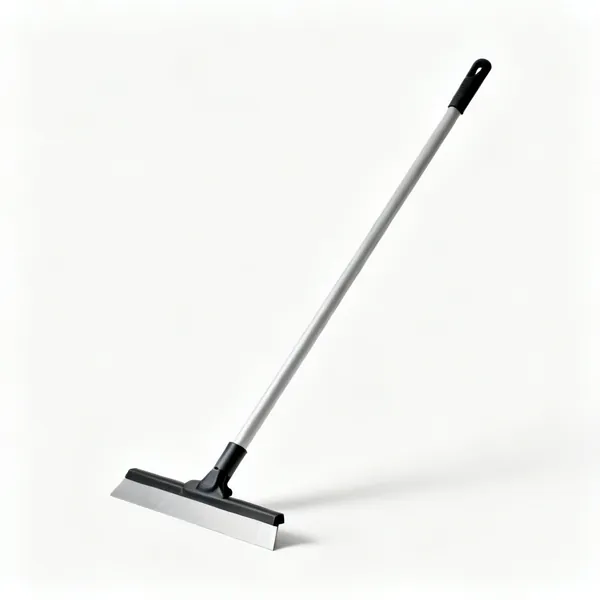 A long handled floor scraper with a wide blade