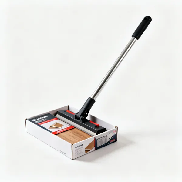A laminate flooring installation kit in a box
