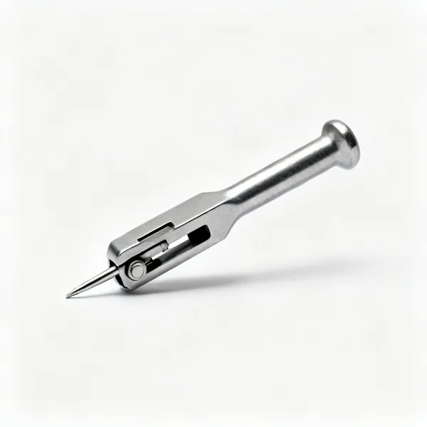 A steel nail punch
