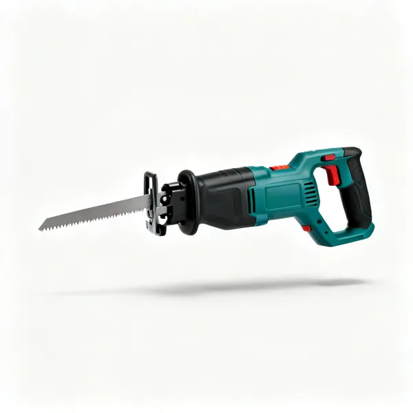 A cordless reciprocating saw with a blade
