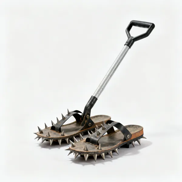 Spiked shoes: A pair of spiked levelling compound shoes