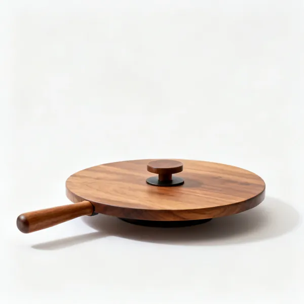 Bonsai turntable: A round wooden bonsai display turntable with a rotating top