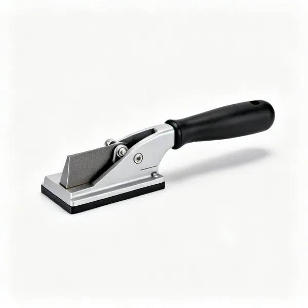 Shear sharpener: A handheld shear sharpening tool with a guide and a carbide sharpening insert