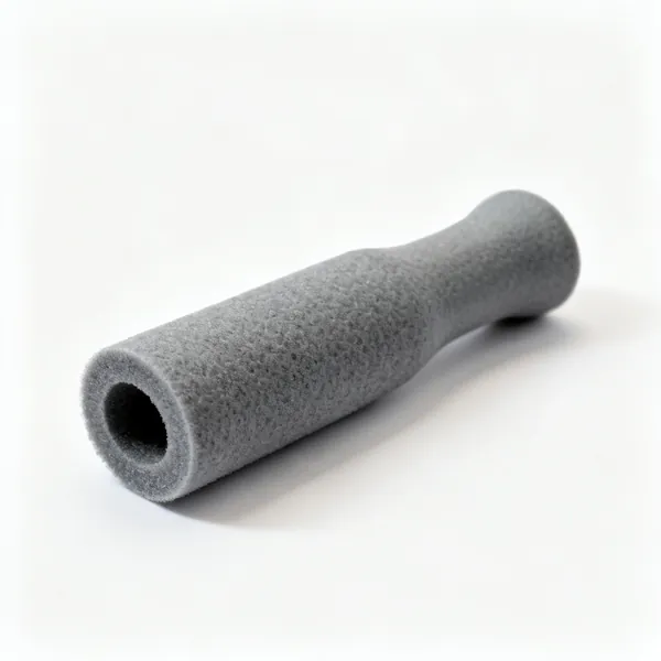 A short length of grey closed cell foam grip tubing with a hollow centre