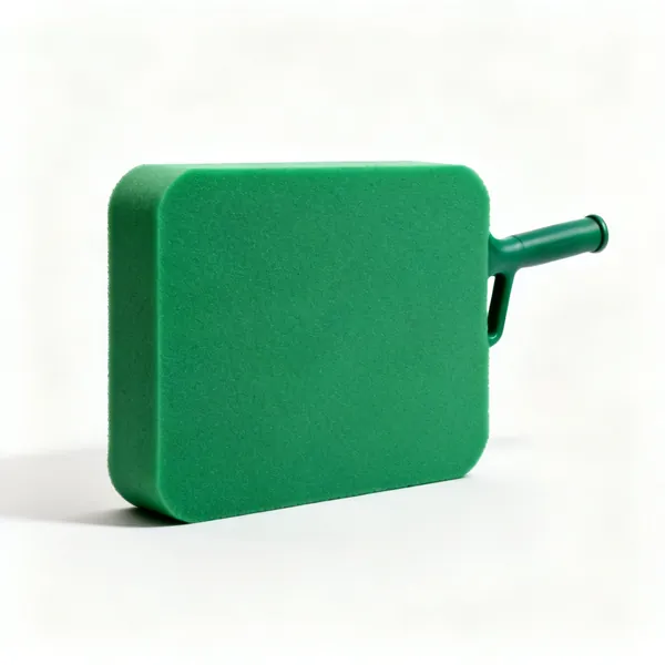 A thick green closed cell foam garden kneeling pad