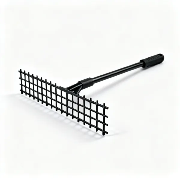 Ground reinforcement mesh: A section of black plastic ground reinforcement grid mesh