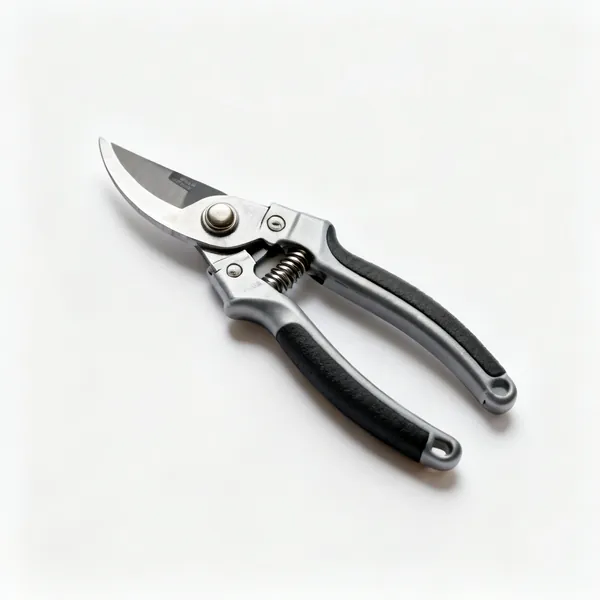 Self opening pruners: A pair of self opening bypass pruners with a leaf spring and cushioned grips