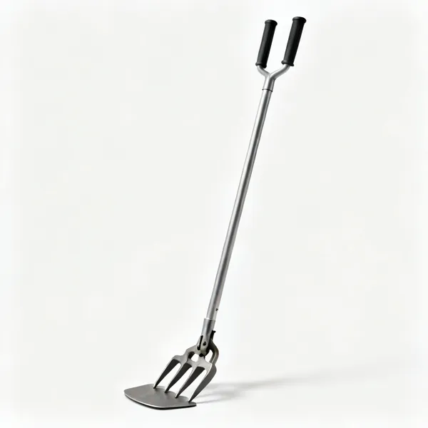 Stand up weed puller: A long handled stand up dandelion root removal tool with a foot plate, claw jaws and two upright handles