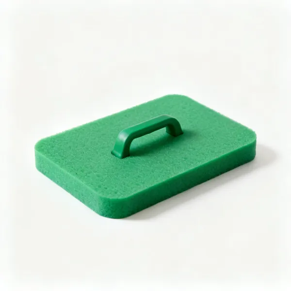 A small green closed cell foam garden kneeling pad