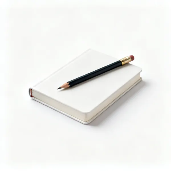 Garden notebook: A small hardback notebook with a pencil resting on it