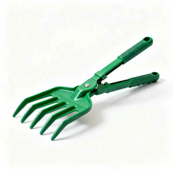 Leaf grabs: A pair of large green plastic leaf grabbing hands