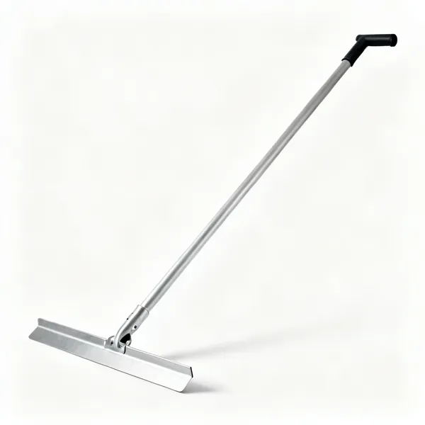 A lawn topdressing lute, a long flat aluminium blade on a long handle