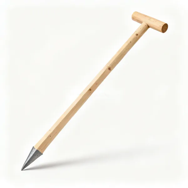 A pointed treated timber tree stake