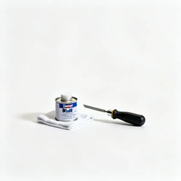 A small can of tool blade oil with a cloth beside it