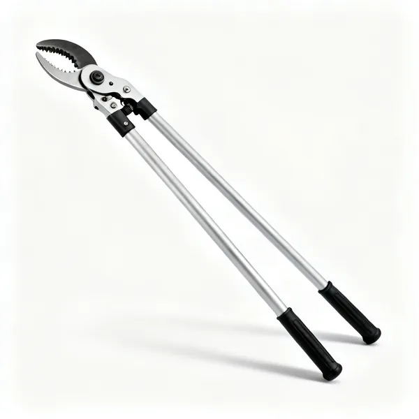 Ratchet loppers: A pair of ratcheting loppers with long handles and a visible ratchet mechanism at the head