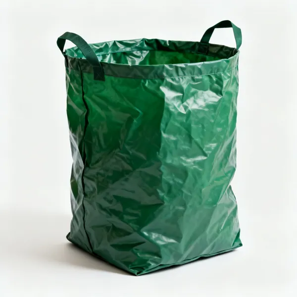 Garden waste bags: A large collapsible green garden waste bag with two handles