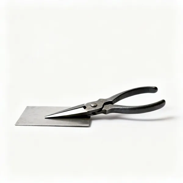 A pair of anvil secateurs with a single straight blade closing onto a flat metal plate