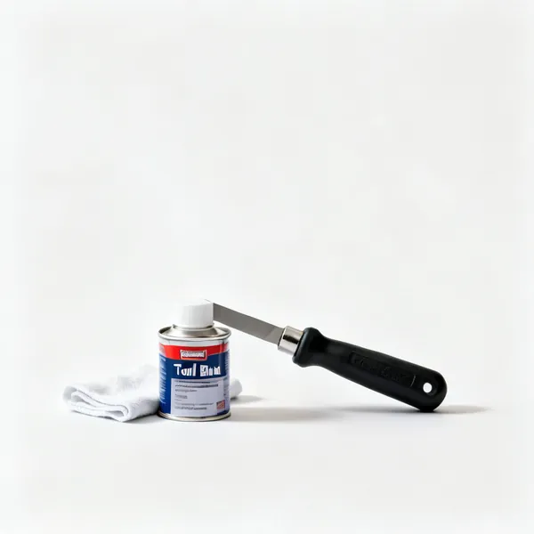 A small can of tool blade oil with a cloth beside it