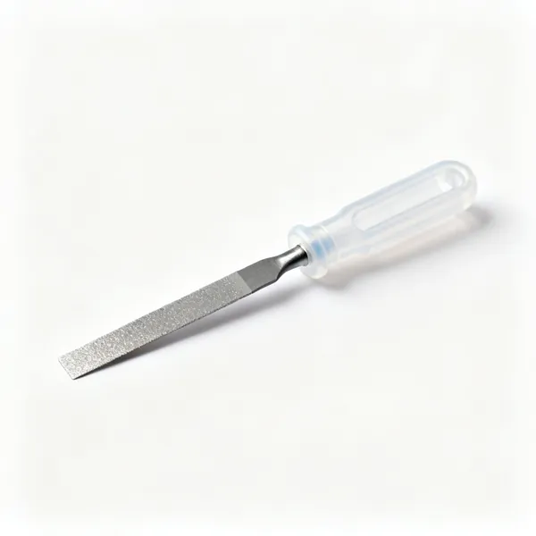 A small diamond sharpening file with a plastic handle