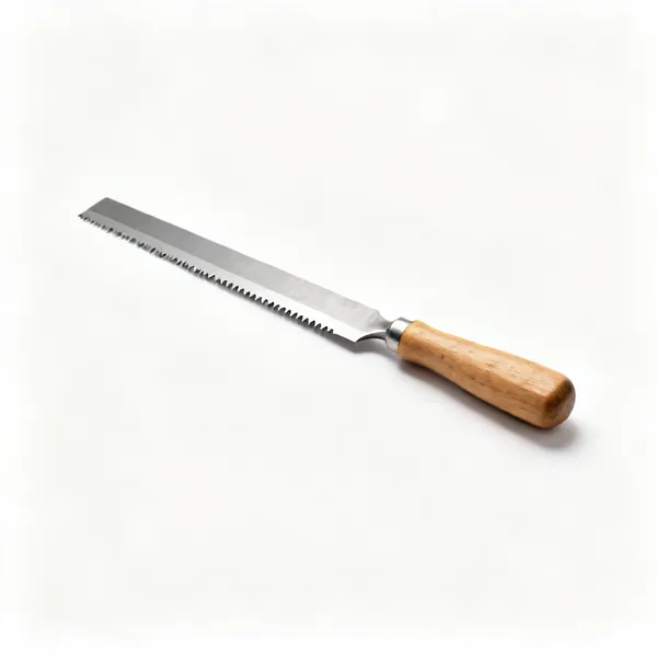 Sharpening file: A flat metal file with a wooden handle and parallel toothed faces