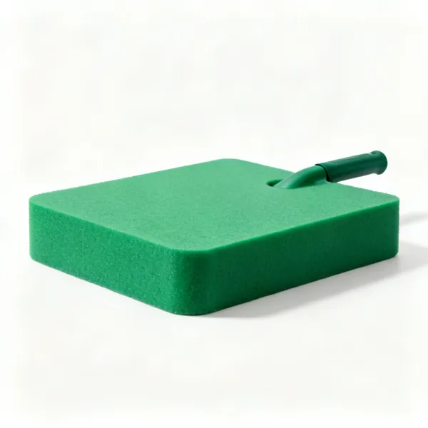 A thick green closed cell foam garden kneeling pad