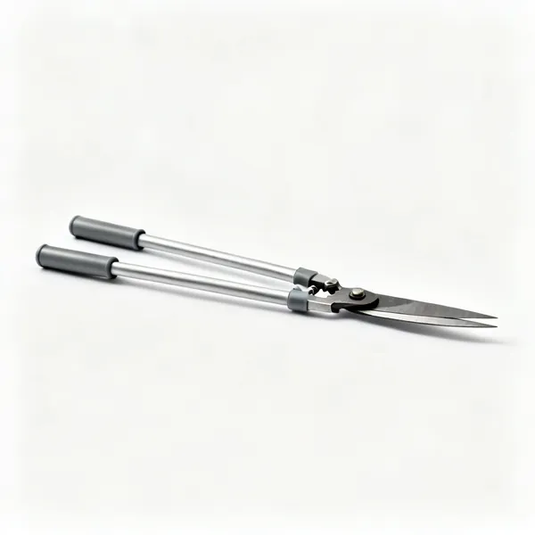 Long handled shears: A pair of long handled garden shears with two tubular handles and long blades