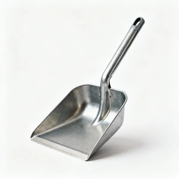 A large metal outdoor dustpan