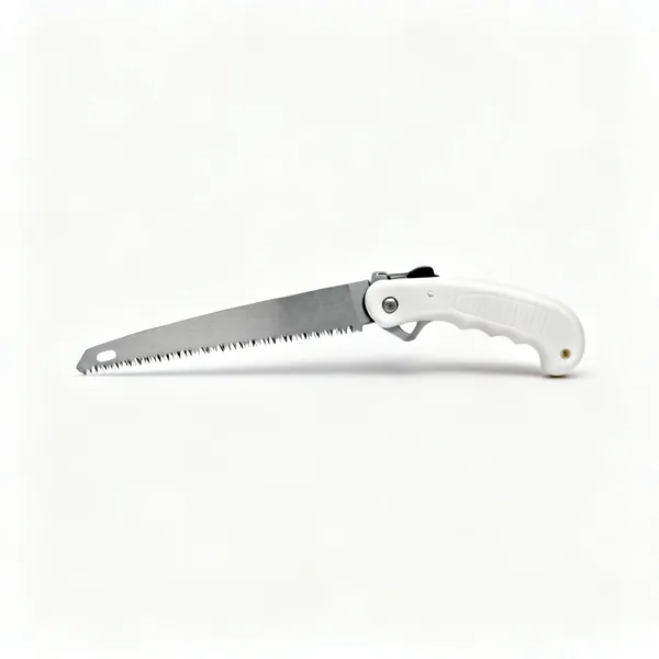 A folding pruning saw with a plastic handle