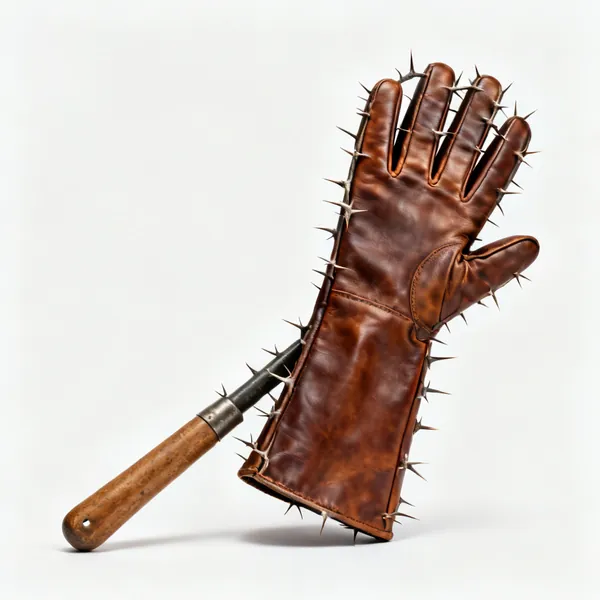 Thorn gauntlets: A pair of long leather thorn proof gauntlets