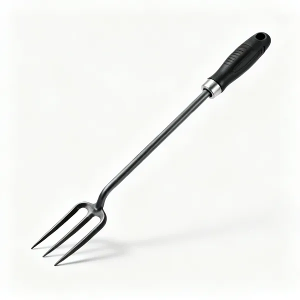 A hand weeder tool with a forked tip